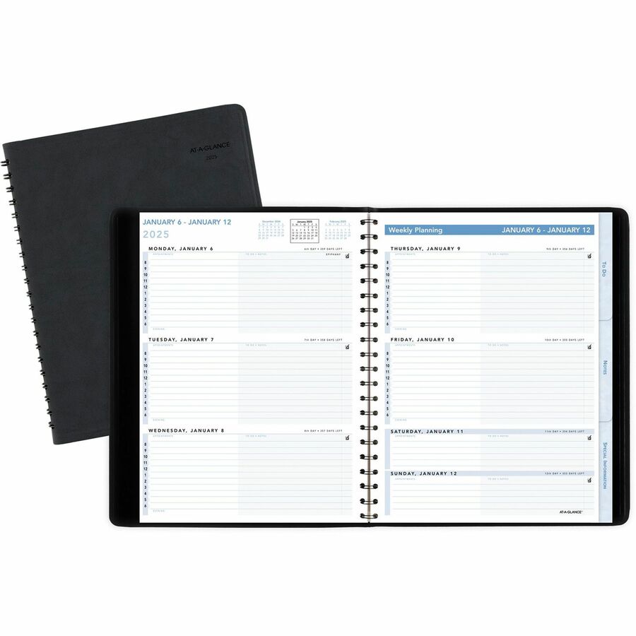 At-A-Glance Action PlannerAppointment Book Planner - Large Size - Julian  Dates - Weekly - 1 Year - January 2024 - December 2024 - 8:00 AM to 6:00 PM  - Hourly - 1