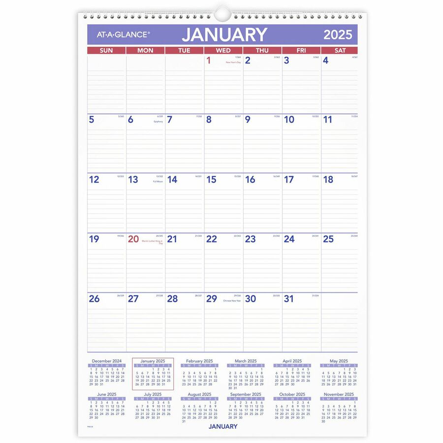 AtAGlance Wall Calendar Large Size Julian Dates AAGPM328, AAG