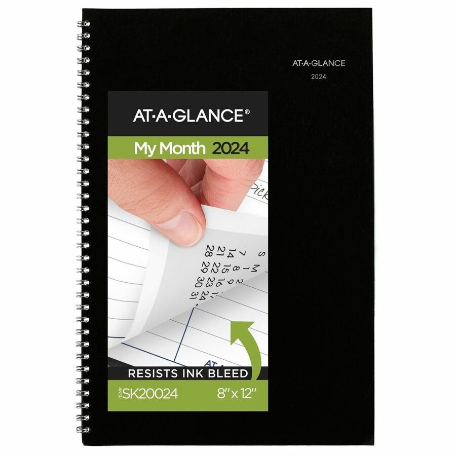 DayMinder Ruled AT-A-GLANCE 2020 Monthly Planner Large Black 8 x 12 SK200