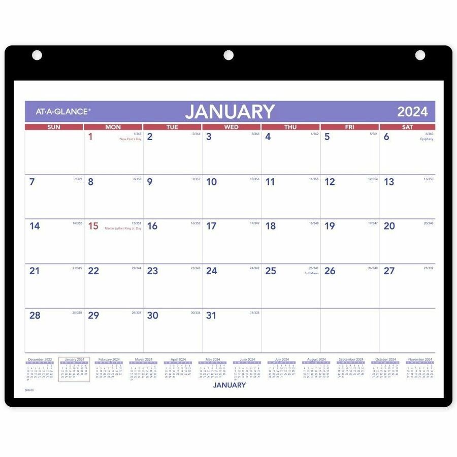 At-A-Glance Monthly Desk/Wall Calendar with Poly Holder - Yes - Monthly - 1 Year - January 2020 till December 2020 - 1 Month Single Page Layout - 11