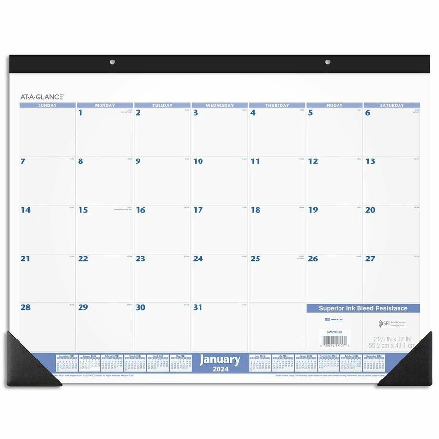 At A Glance Sw200 00 At A Glance 12 Months Desk Pad Calendar Aagsw20000 Aag Sw200 00 Office Supply Hut