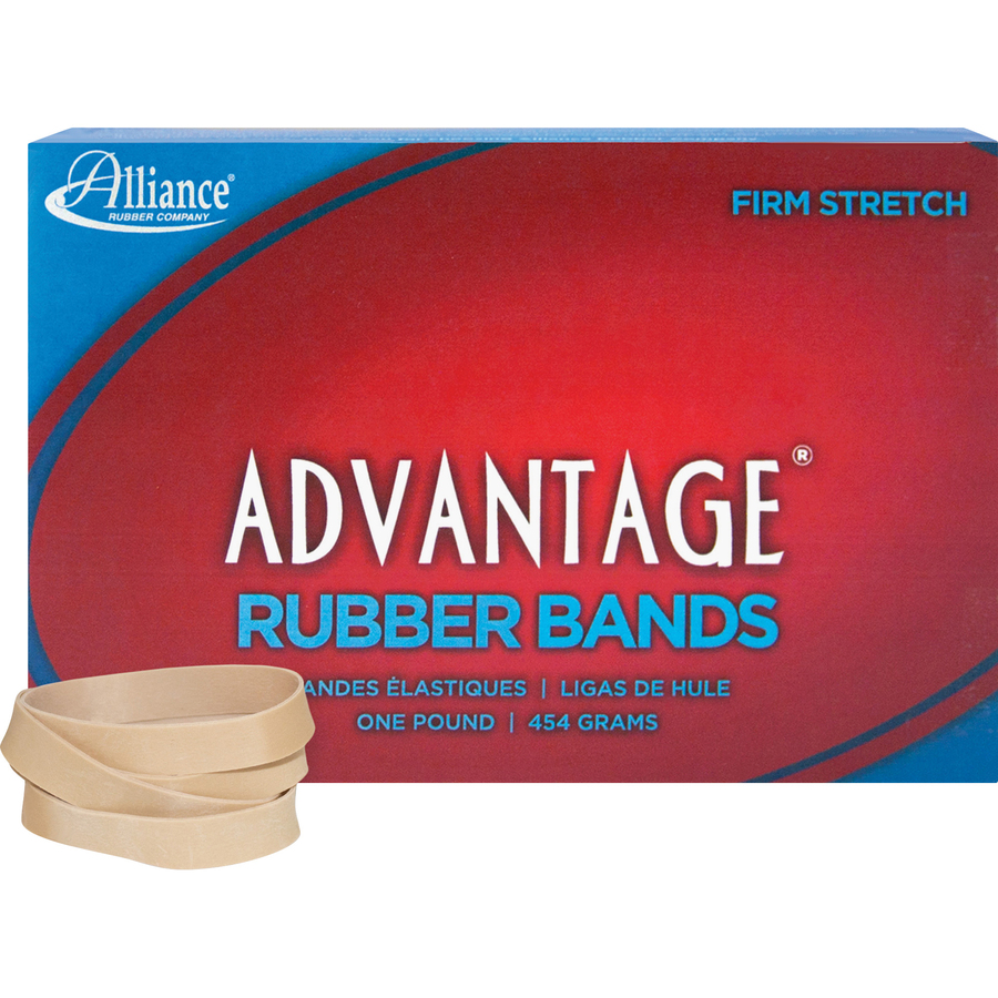 Alliance Rubber 26845 Advantage Rubber Bands - Size #84 - Approx. 150 Bands  - 3 1/2 x 1/2 - Natural Crepe - 1 lb Box - Reliable Paper