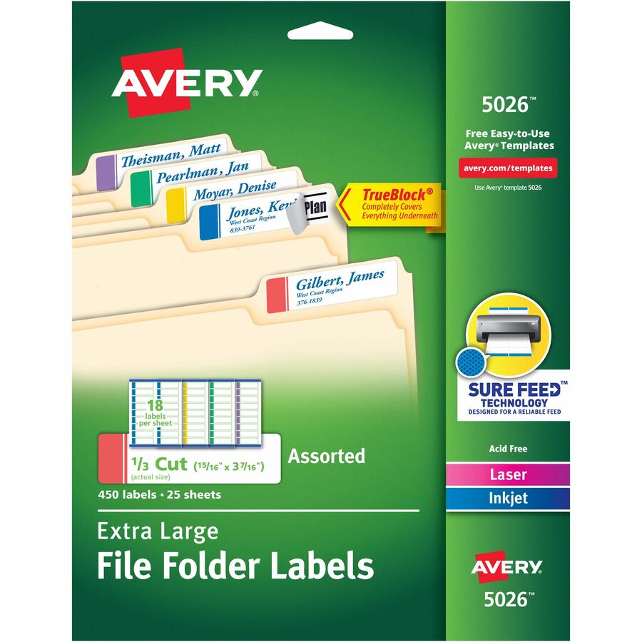 SKILCRAFT 7530-01-578-9297 Extra Large File Folder Label