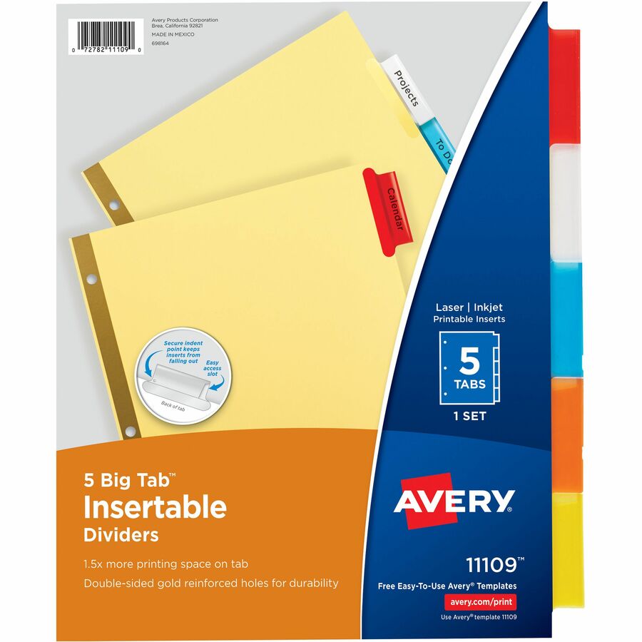 Template For Avery 11118 Mini Style Edge Insertable Dividers