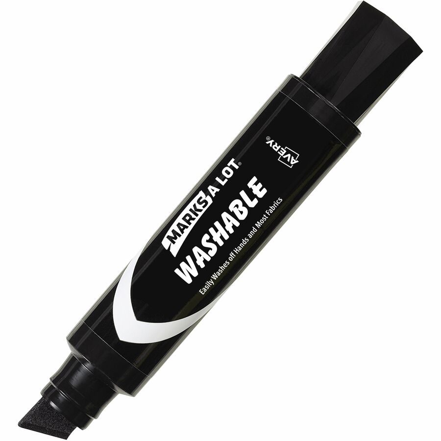 Avery Marks-A-Lot Jumbo Washable Marker, Chisel Tip, Black (24158)