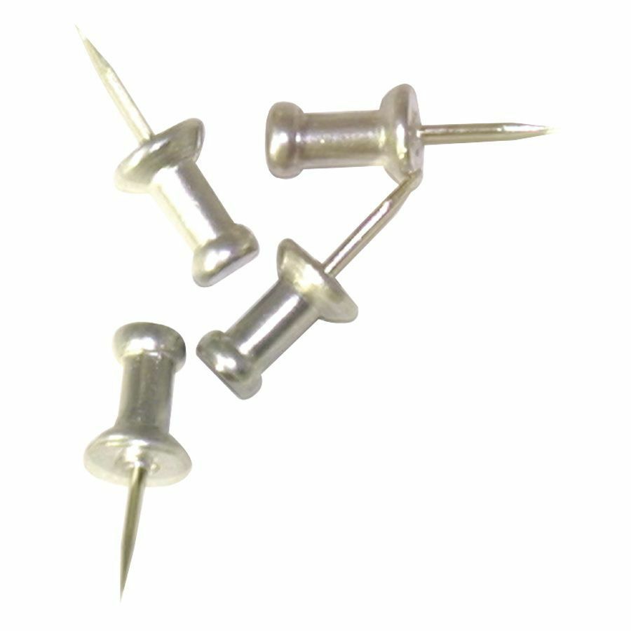 Business Source High Quality Steel T-pins - 0.56 Head - 2 Length x 0.6  Width - 100 / Box - Silver - Steel