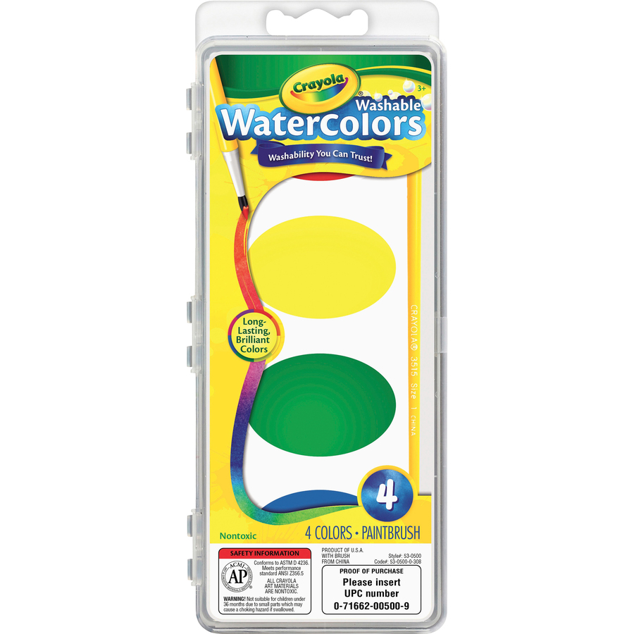Crayola Washable Watercolors, Kids Paint Set, 8 Count