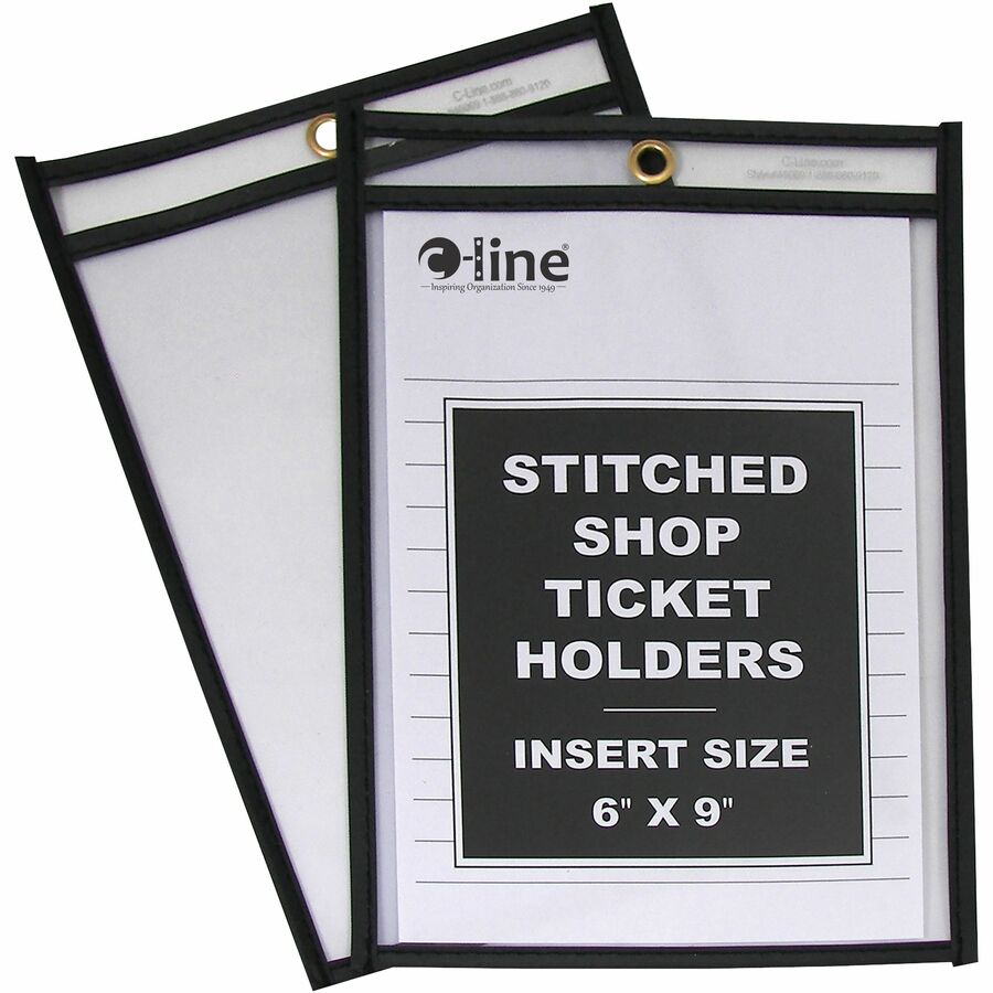 C-line 80912 Shop Ticket Holders,Clear Vinyl, Insert Size 9 x 12, Box of  50