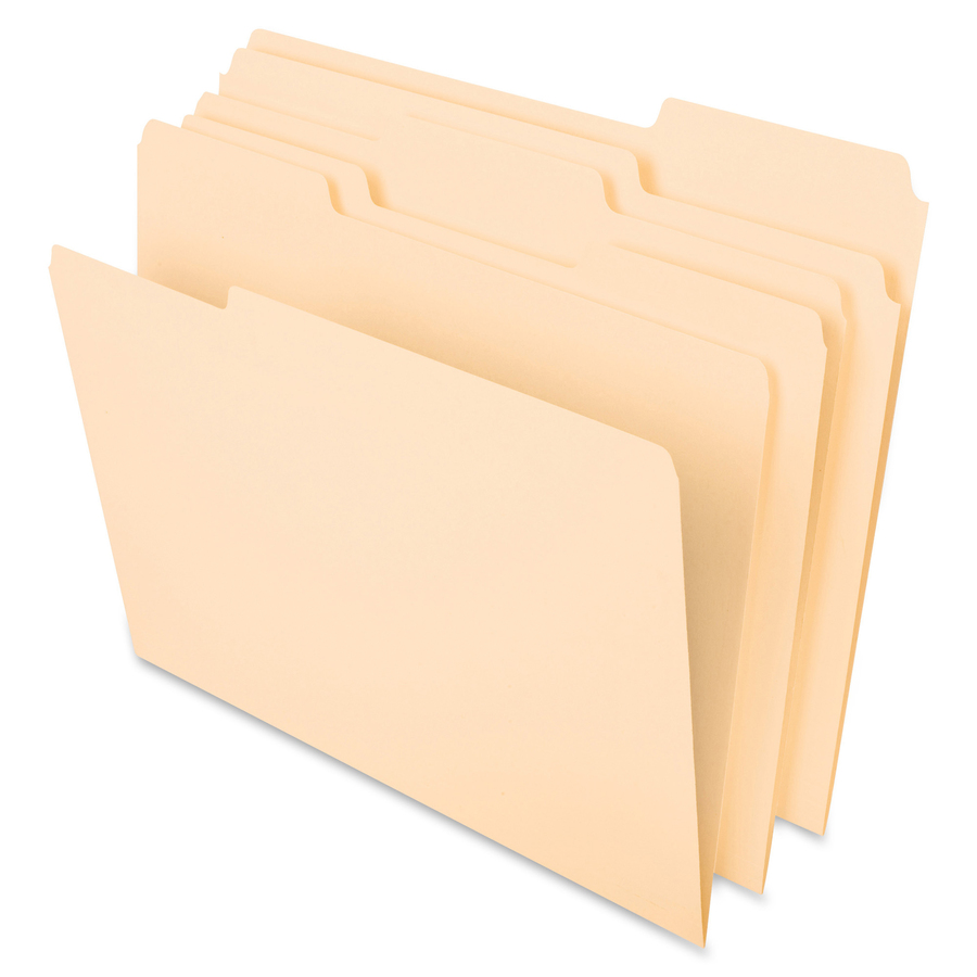 Pendaflex 1/3 Tab Cut Letter Recycled Top Tab File Folder - 8 1/2