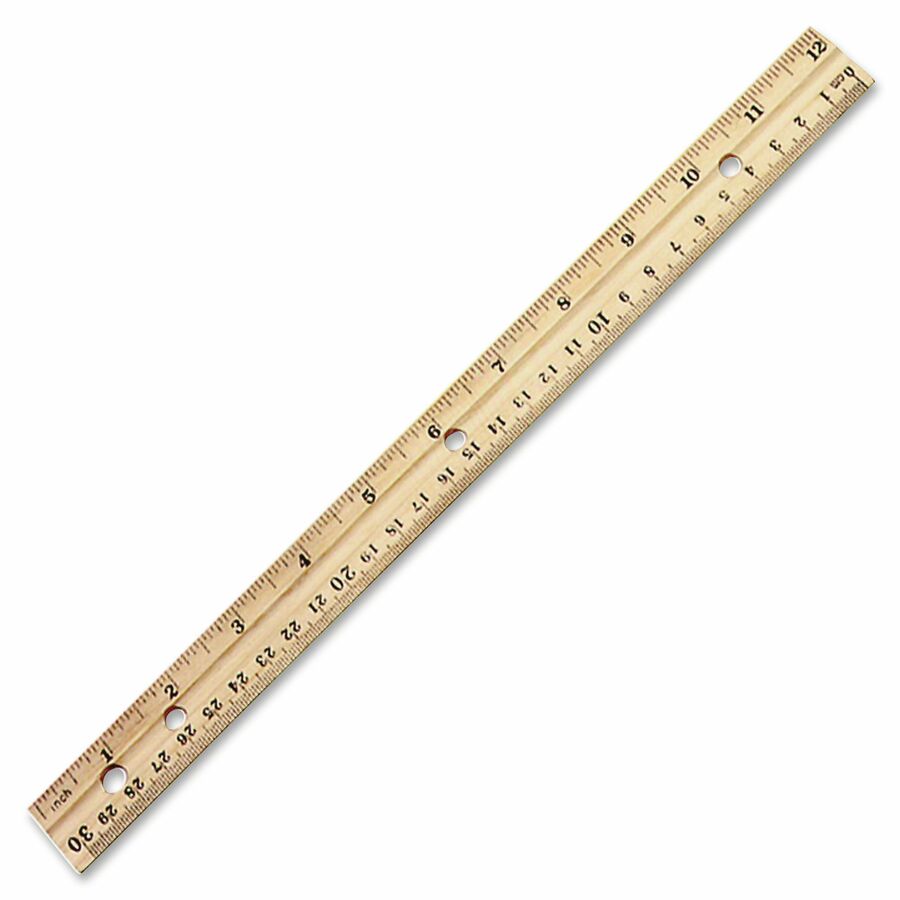 Logo Wood Ruler English Scales (12, Clear Lacquer)
