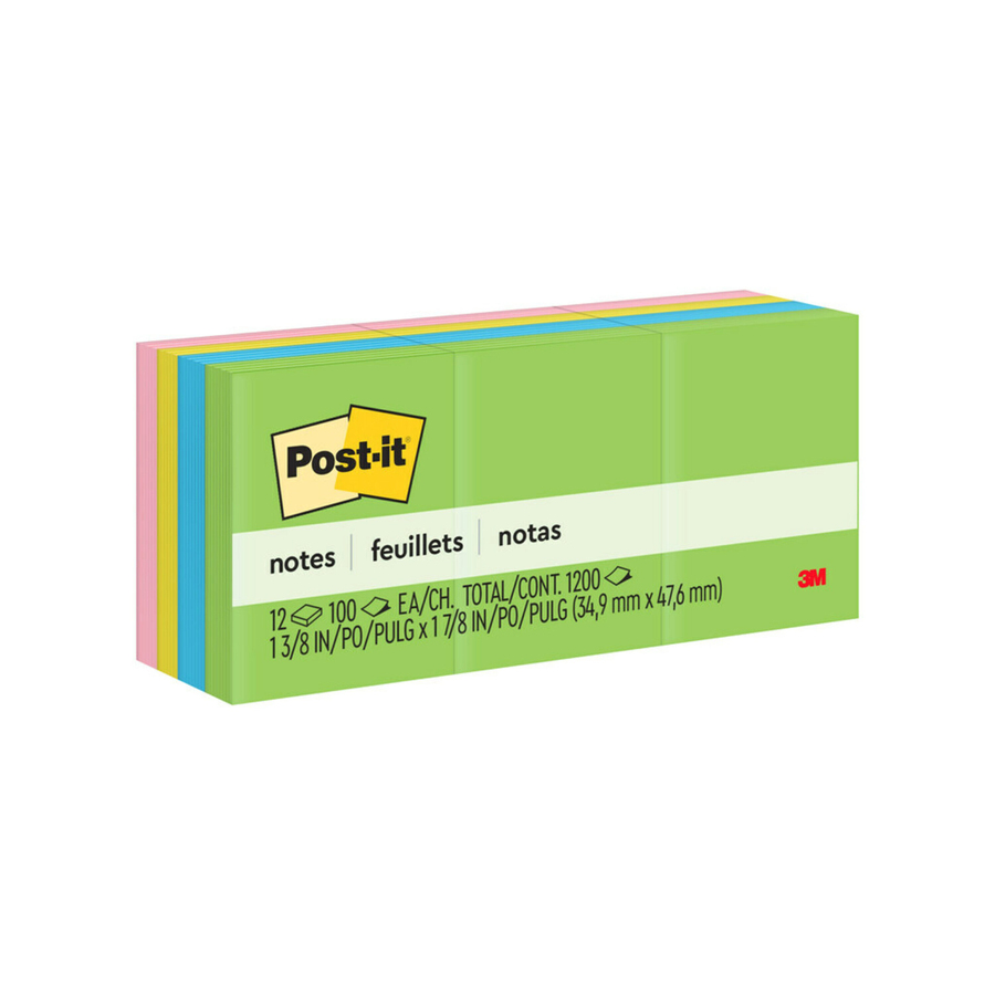 Post-it Recycled Lined Notes, 4 x 6 Inches, Helsinki  Colors, Pack of 5, 100 Sheets Each : Learning: Supplies