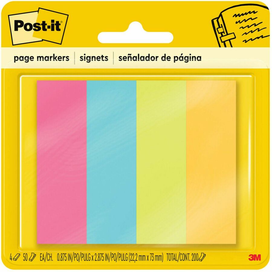 Marque-Pages Post-It®, Moyen, Rose, 25.4 mm x 43.2 mm, 50 Marque