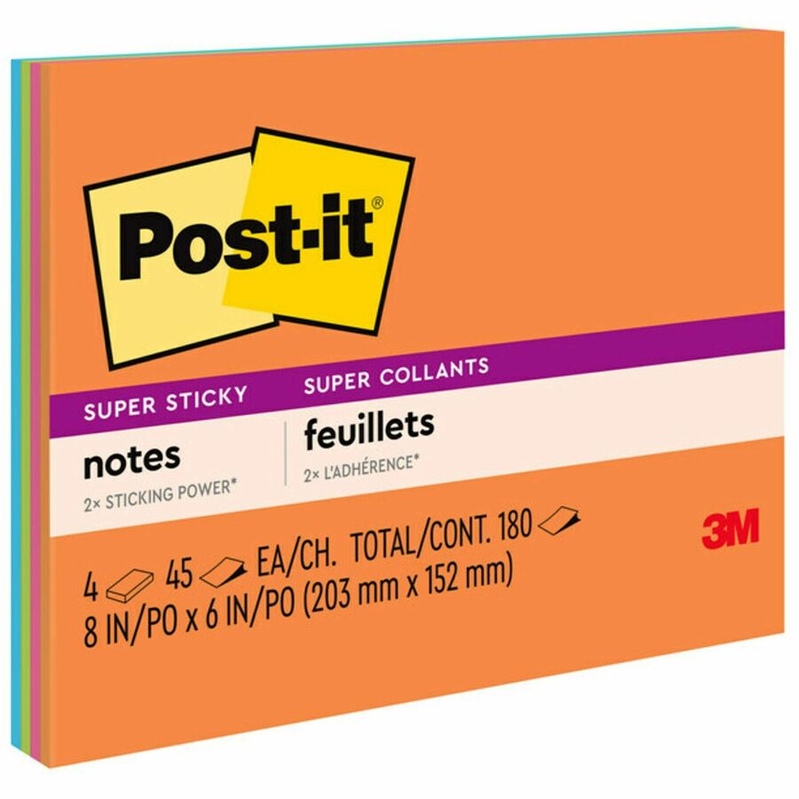 Post-it® Super Sticky Notes - Energy Boost Color Collection - 180