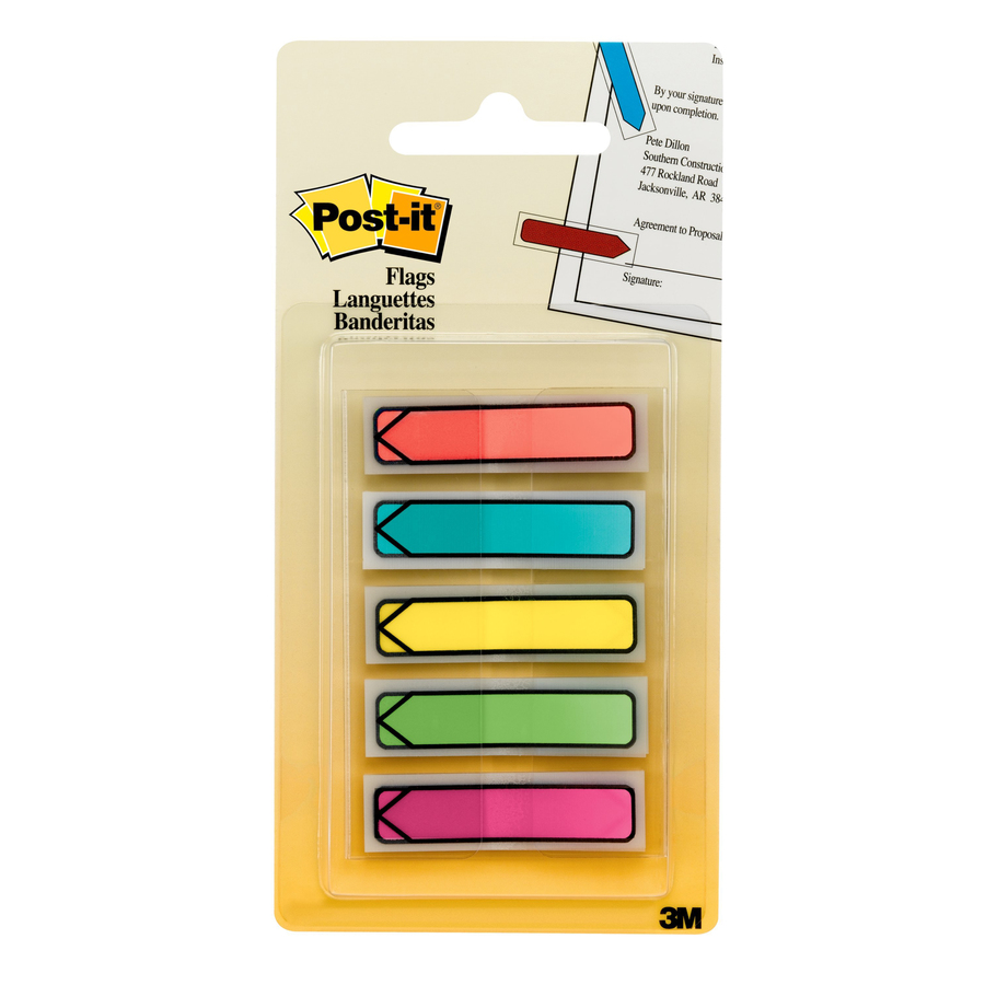Post Flags Bright Colorful Self-Stick Arrow Sticker Notes 