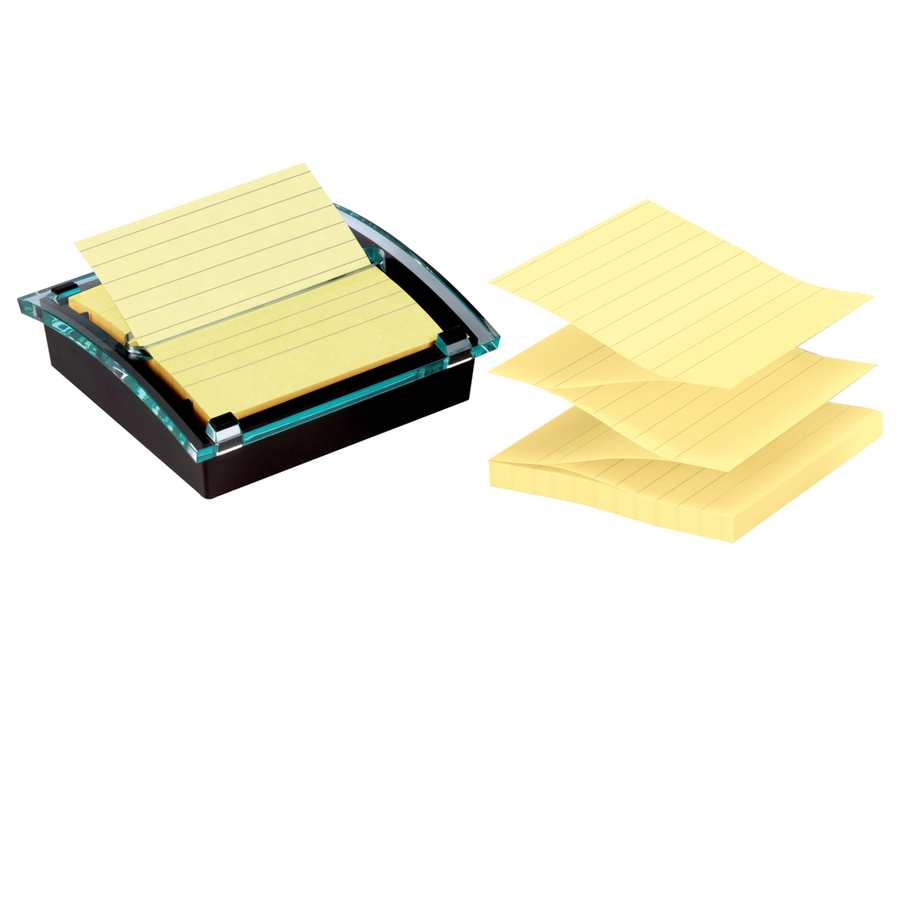 Post-it Super Sticky Lined Dispenser Notes, 4 x 4, Canary Yellow, Pack of  5 Pads