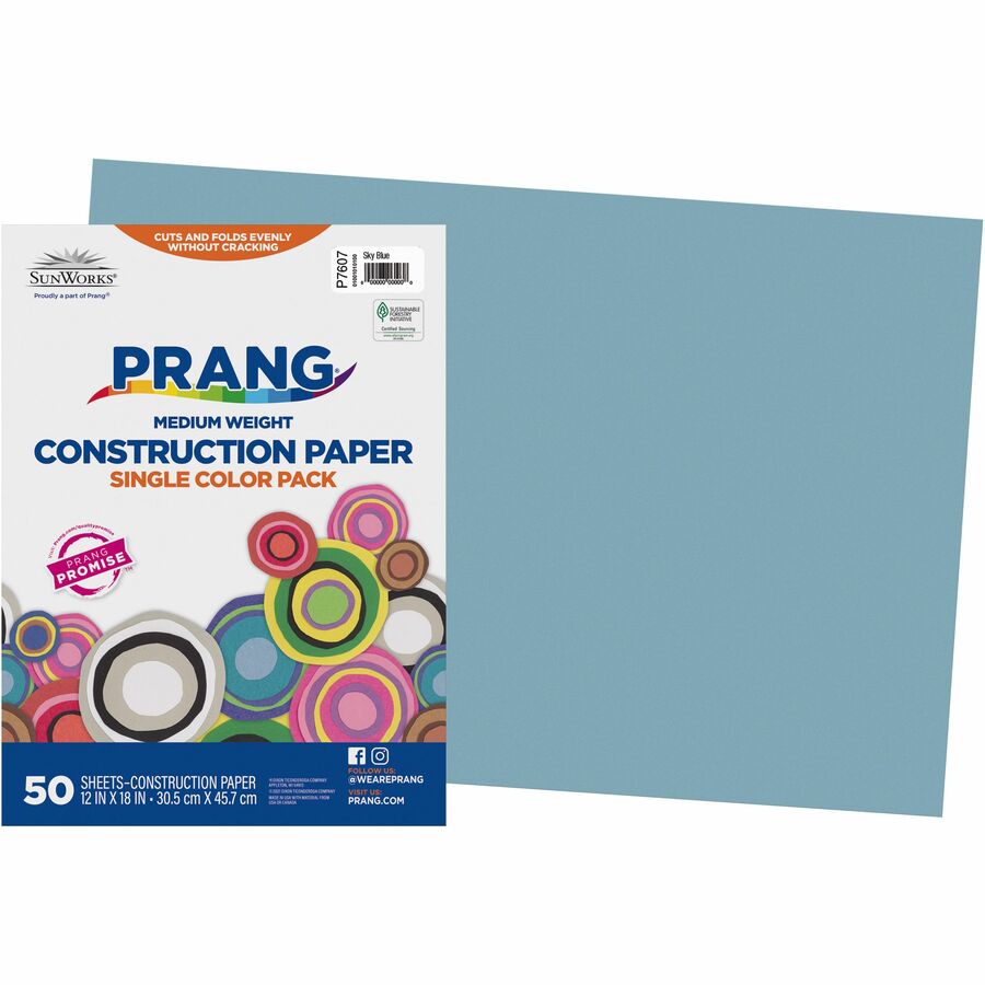 Pacon Sunworks Heavyweight Construction Paper, White, 9 x 12 - 50 count