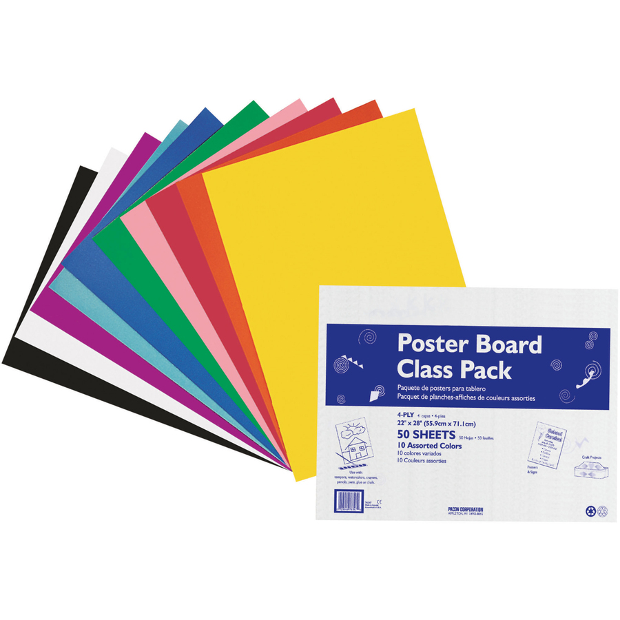 Foam Board, 6 Assorted Colors, 20 x 30, 10 Sheets - PAC5554, Dixon  Ticonderoga Co - Pacon
