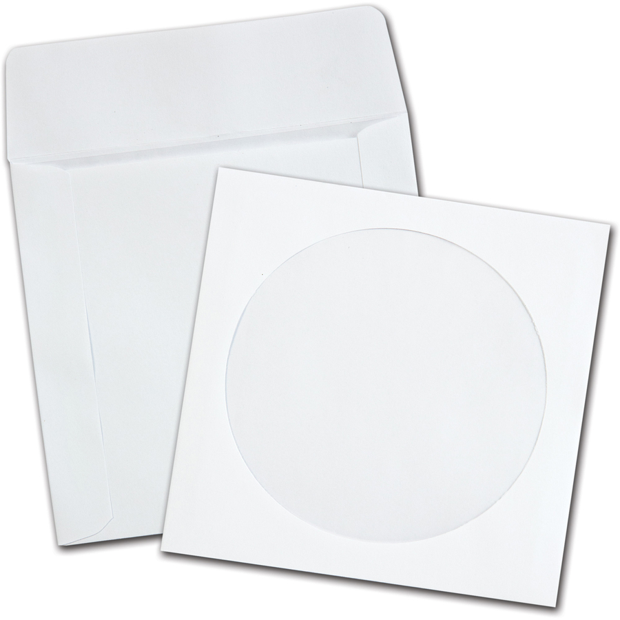 Verbatim CD-DVD Paper Sleeves with Clear Window - 50pk Box