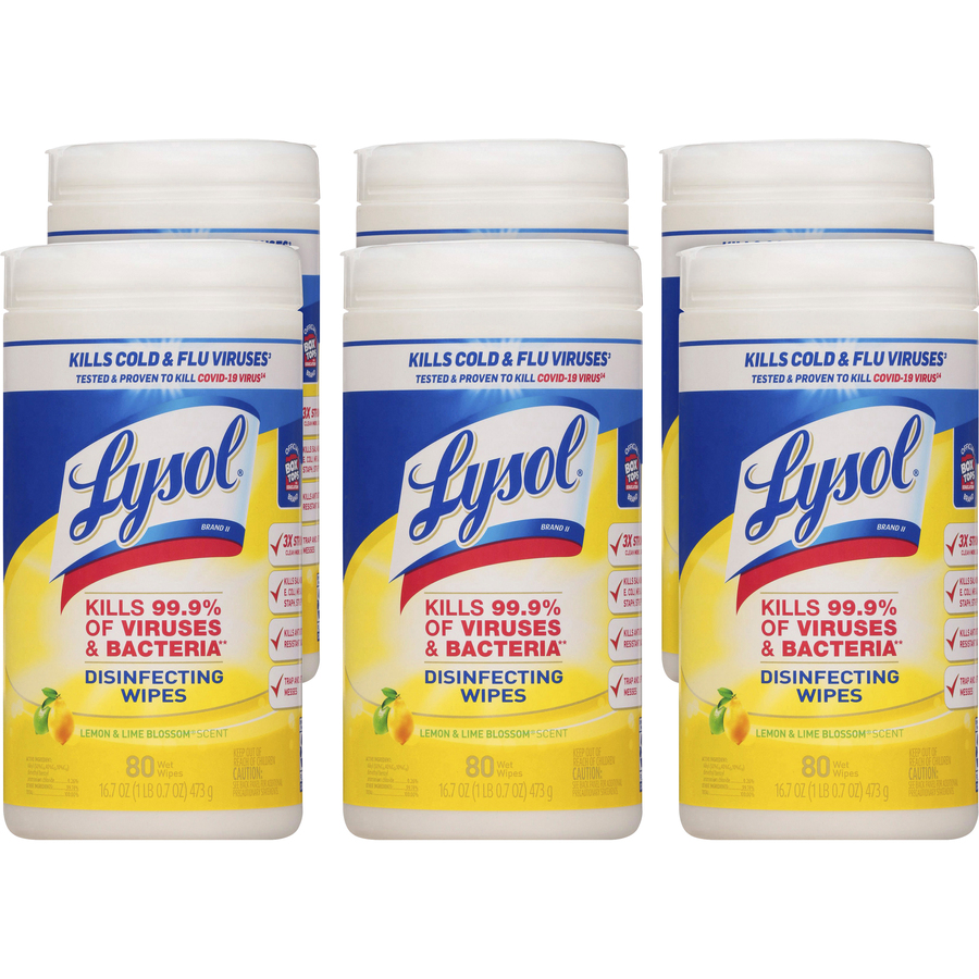 Lysol Disinfectant Wipes, Multi-Surface Antibacterial Cleaning Wipes, For  Disinfecting and Cleaning, Lemon and Lime Blossom, 80 Count (Pack of 1)