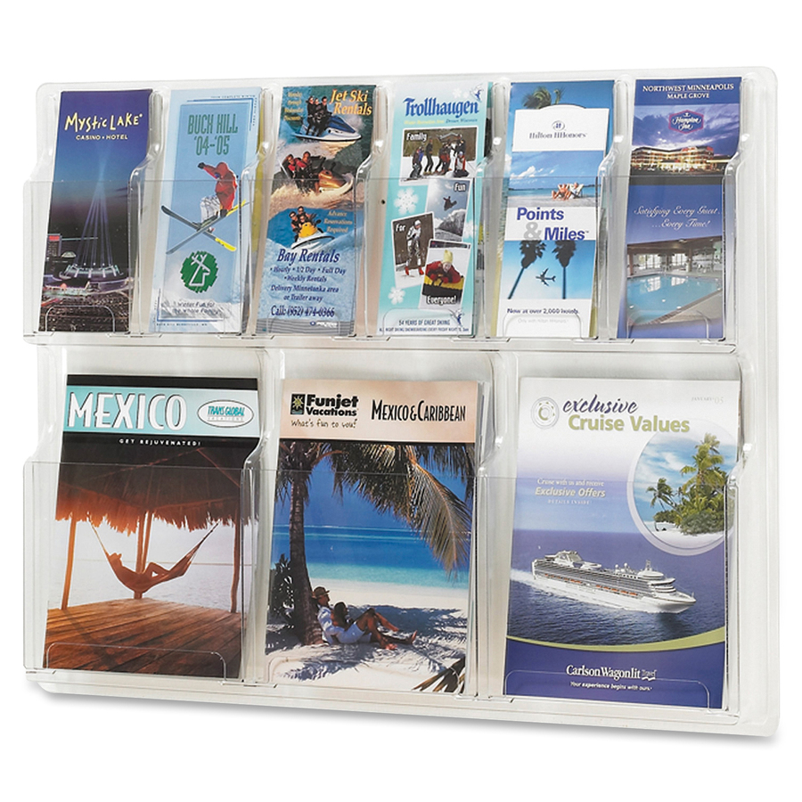 Safco 6-Pamphlet/3-Magazine Display Rack - Brochure Holders | Safco ...