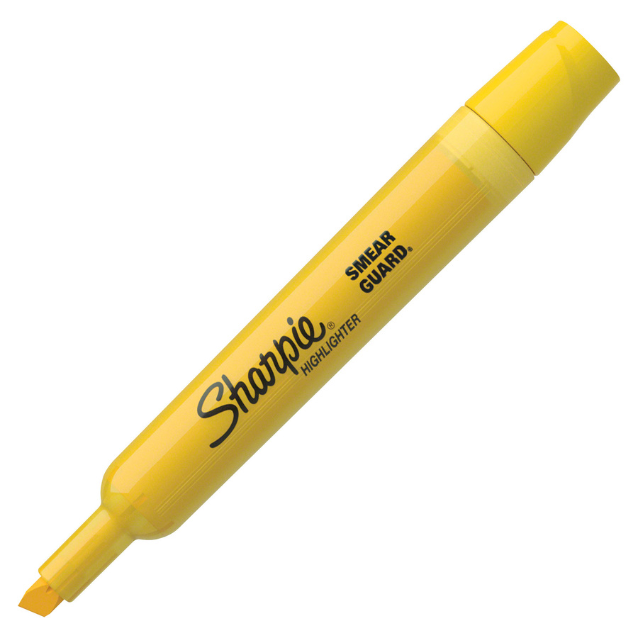 Pocket Style Highlighters, Fluorescent Yellow Ink, Chisel Tip, Yellow  Barrel, Dozen