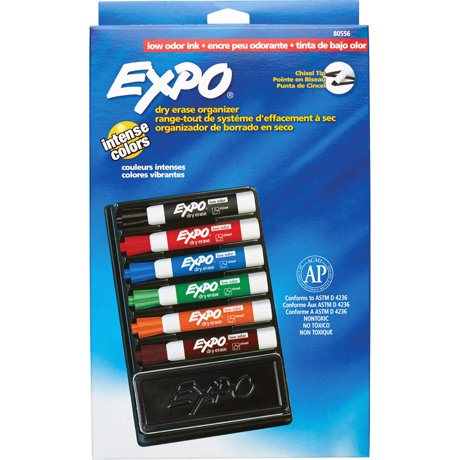 Expo 7-piece Dry Erase Organizer Kit - Fine Marker Point - Chisel Marker  Point Style - Red, Blue, Green, Orange, Brown, Black - Assorted Barrel - 6  / Set - Kopy Kat Office