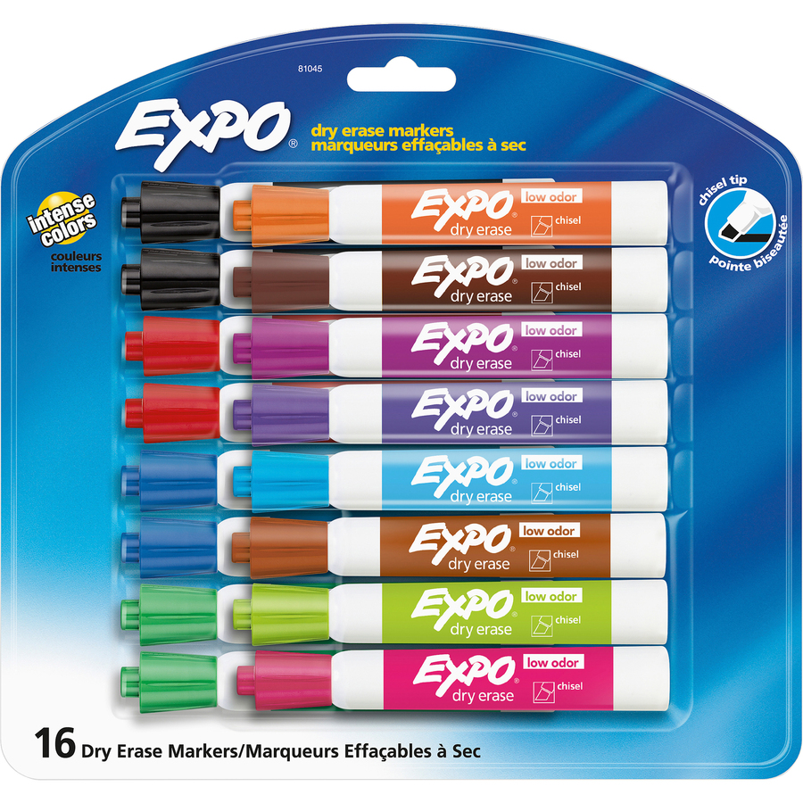 EXPO Low Odor Dry Erase Markers, Fine Tip - Office Pack, Assorted