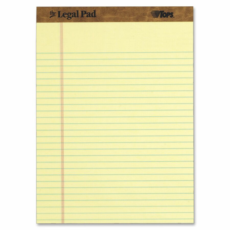 5" x 8" Legal Rule Canary Paper 50 12 Jr TOPS The Legal Pad Writing Pads 