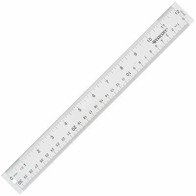 ACM10562 : Westcott® Clear Flexible Acrylic Ruler, Standard/Metric, 12  Long, Clear