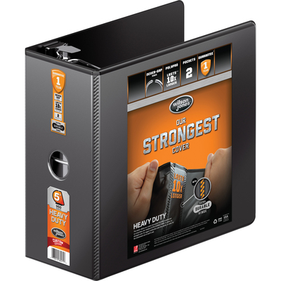 Wilson Jones Heavy Duty Locking D-Ring View Binder BNDR,VIEW,D-RNG,5",BK 27199 (Pack of2)