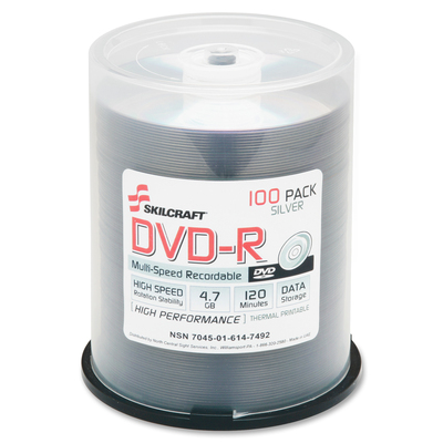 SKILCRAFT® Branded Attribute DVD-RW Media Discs, Pack Of 5 Discs  (AbilityOne 7045015155371)