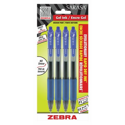 Zebra Sarasa Retractable Gel Pen Assorted Ink Medium 14/Pack 46824