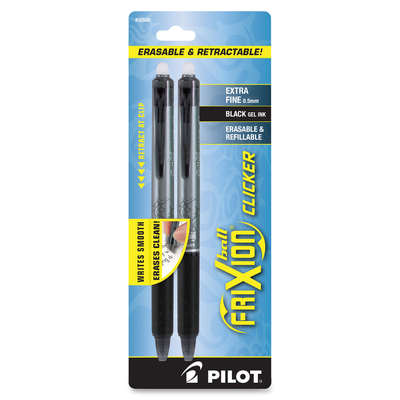 Pilot FriXion Clicker Erasable Gel Pens Extra Fine Point 0.5 mm
