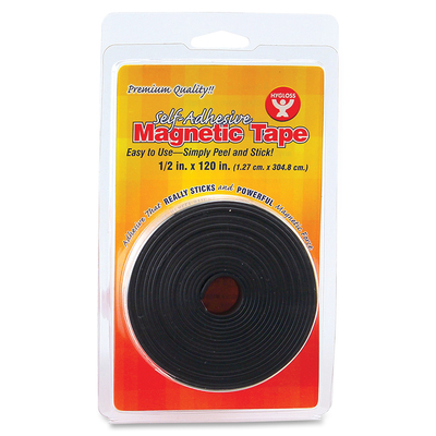 U Brands Magnetic Adhesive Tape Roll, 0.5 x 50 ft, Black, 1/Roll