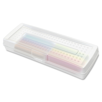 Advantus Super Stacker Crayon Box, Plastic, 4.75 x 3.5 x 1.6, Clear | Bulk Order of 10 Each