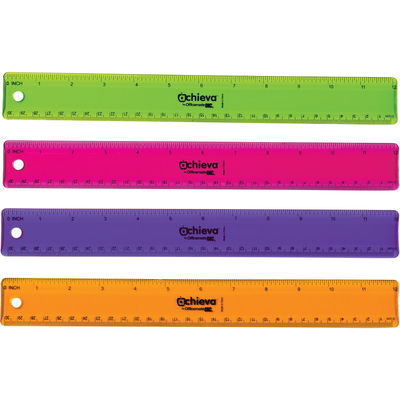 Clear Plastic Ruler, Standard/Metric, 12 Long, Clear