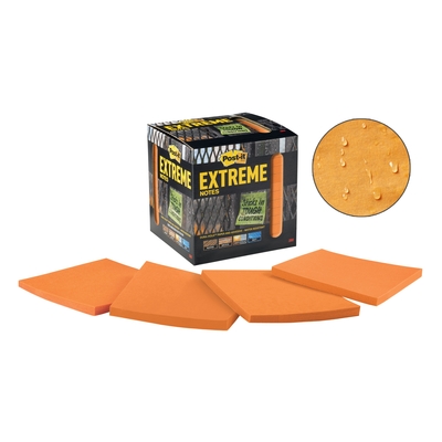 Post-it Extreme Notes Water-Resistant Self-Stick Notes, Orange, 3 x 3, 45  Sheets, 12/Pack (XTRM3312TRYO)
