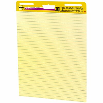 Post-it Easel Pads Super Sticky Vertical-Orientation Self-Stick Easel Pads,  Unruled, 25 x 30, White, 30 Sheets, 3/Pack