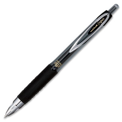 uni-ball Signo 207 Retractable Gel Pen, Micro 0.5mm, Black Ink, Smoke/Black  Barrel, Dozen (61255)