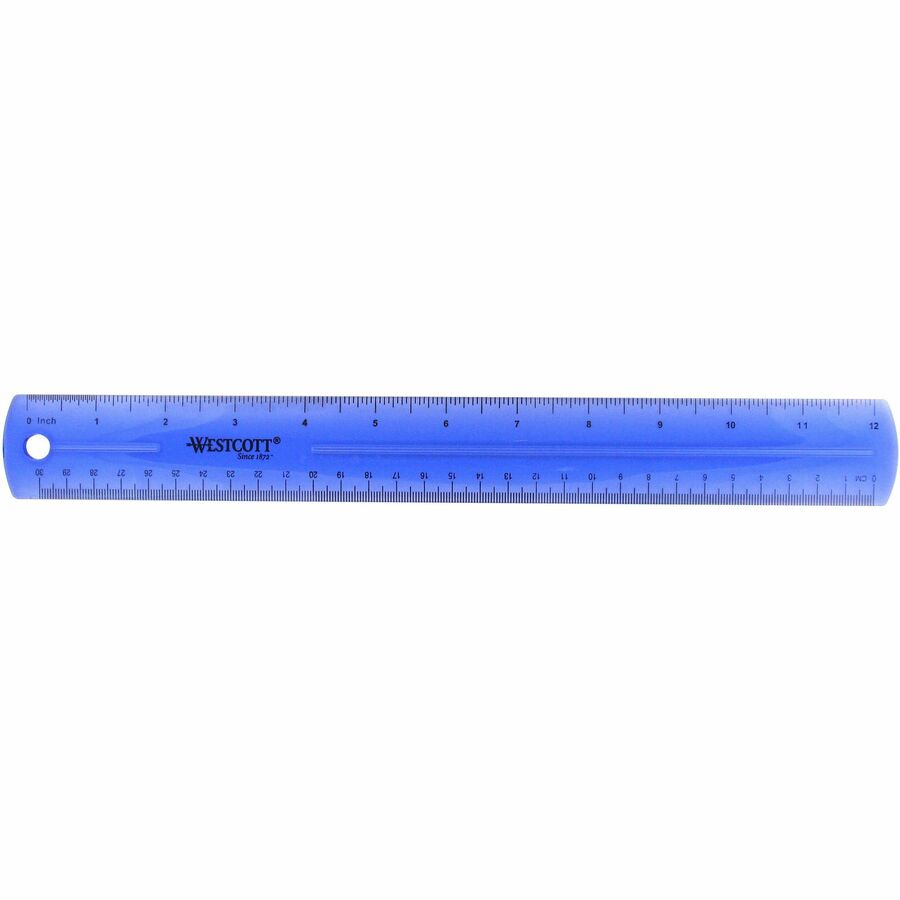 Westcott Transparent Jeweltone 12 Plastic Ruler - 12 Length 1