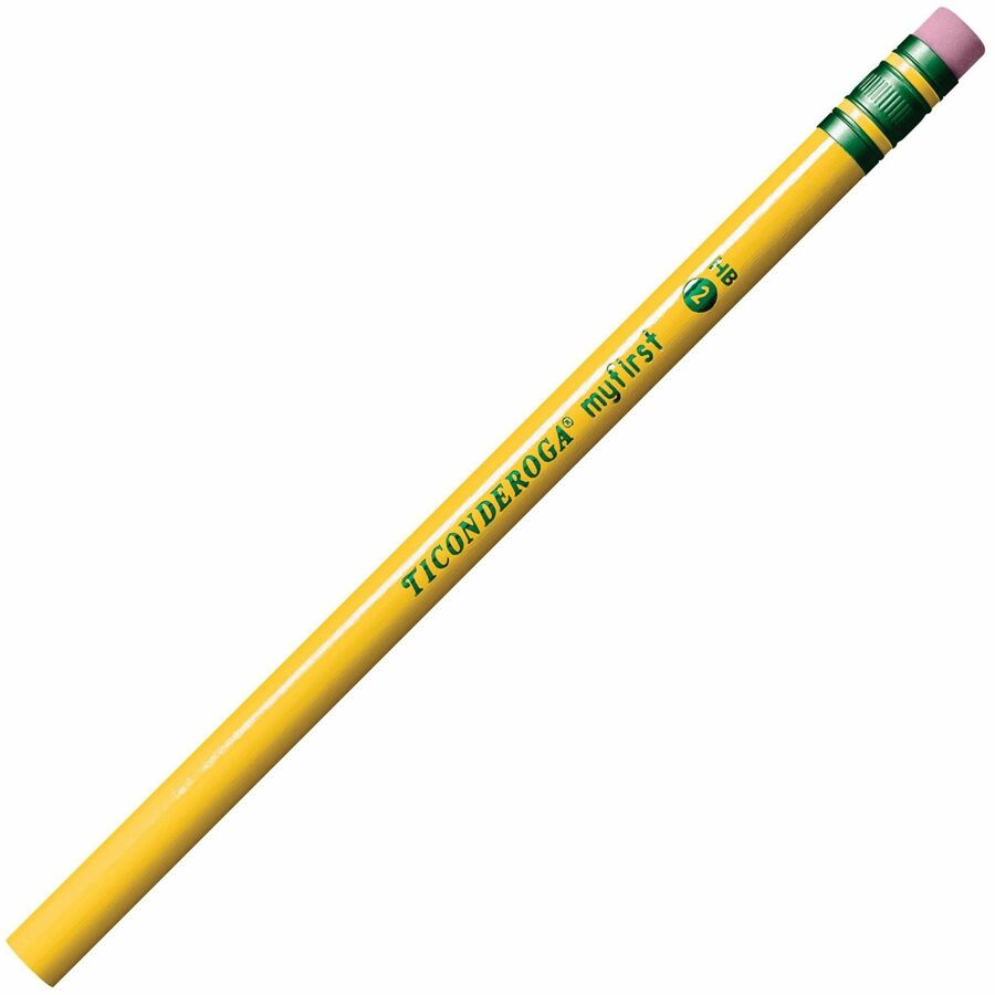 TICONDEROGA Beginner Pencils, Wood-Cased #2 HB Soft, With Eraser