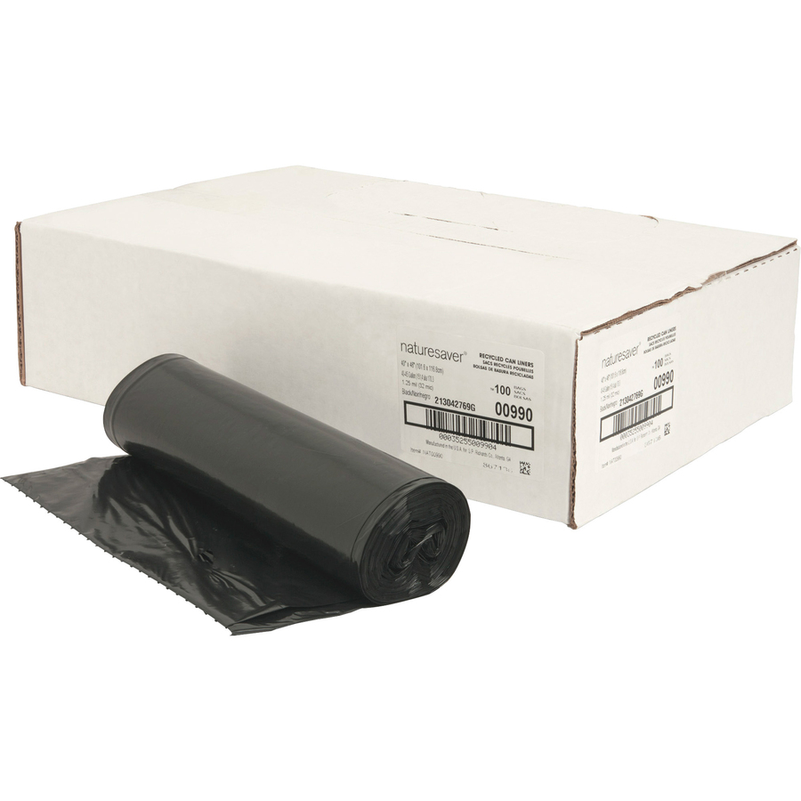 Nature Saver Black Low-Density Recycled Can Liners