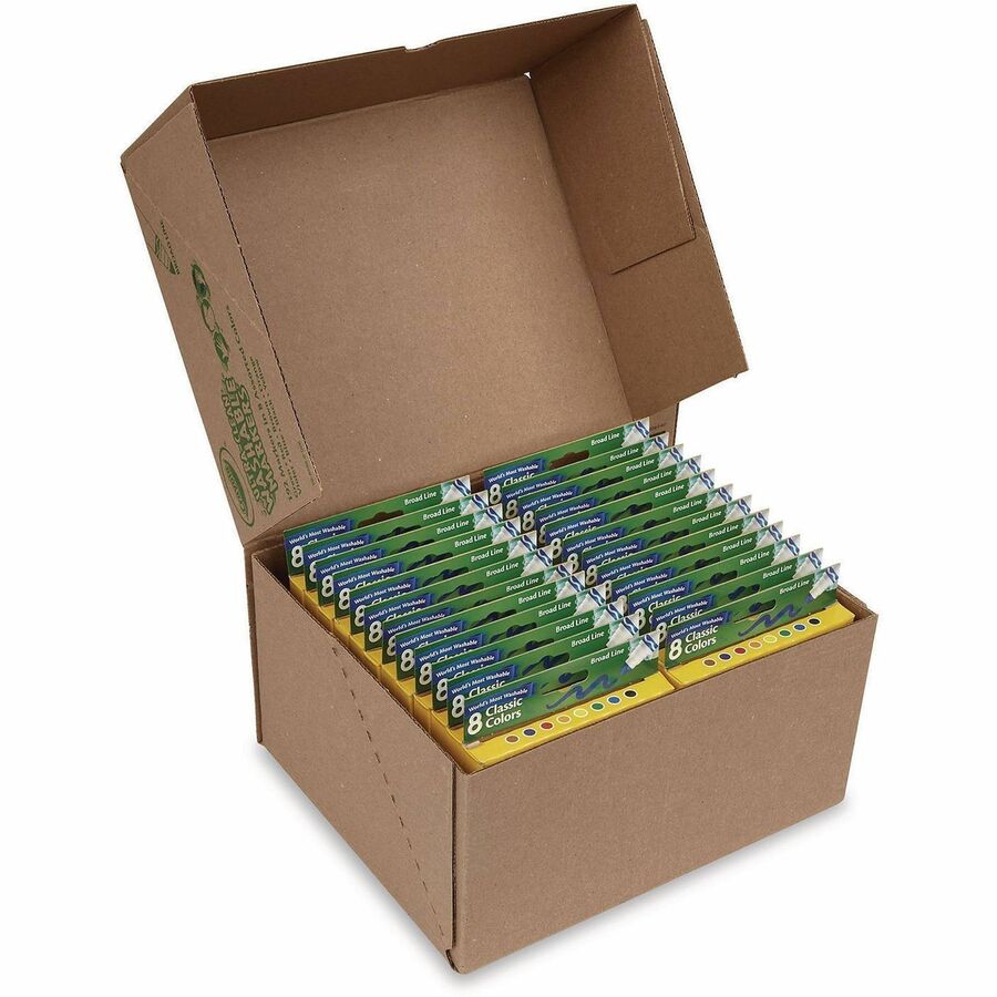 Crayola Classpack Washable Marker - Fine Marker Point - Washable - Assorted Ink - Water Based - 1 / Box