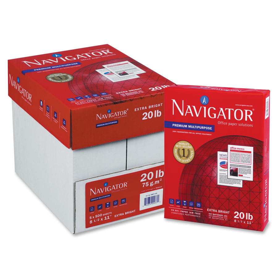 Navigator Premium Multipurpose Trusted Performance Paper - Extra Opacity -  White - 97 Brightness - Legal - 8 1/2 x 14 - 20 lb Basis Weight - 10 /