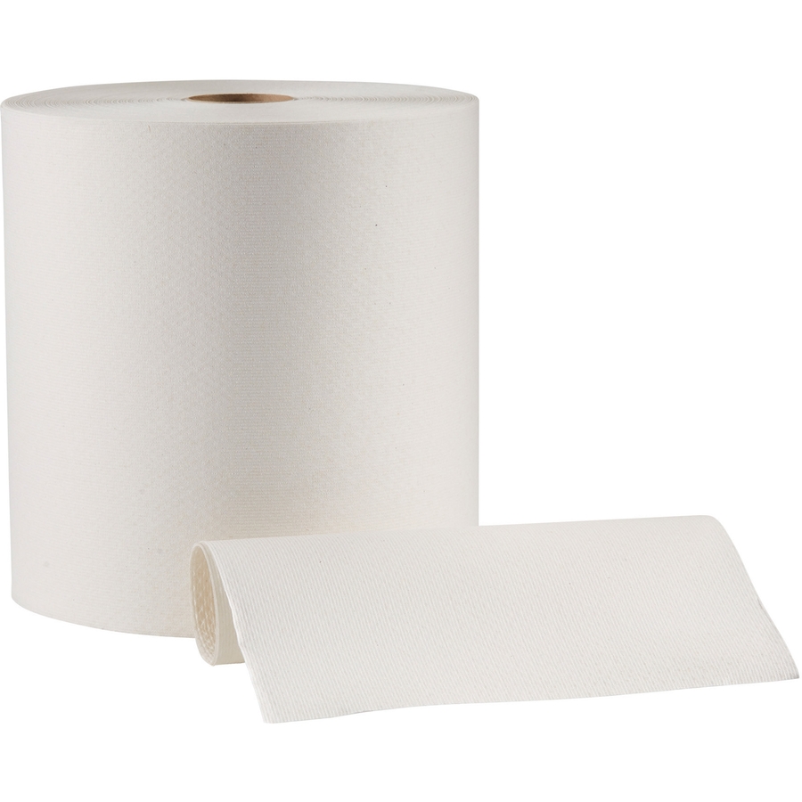 TORK Universal Hand Towel Roll - 1 Ply - 8 x 800 ft - 7.80 Roll Diameter  - Natural, White - Paper - Embossed - For Hand - 6