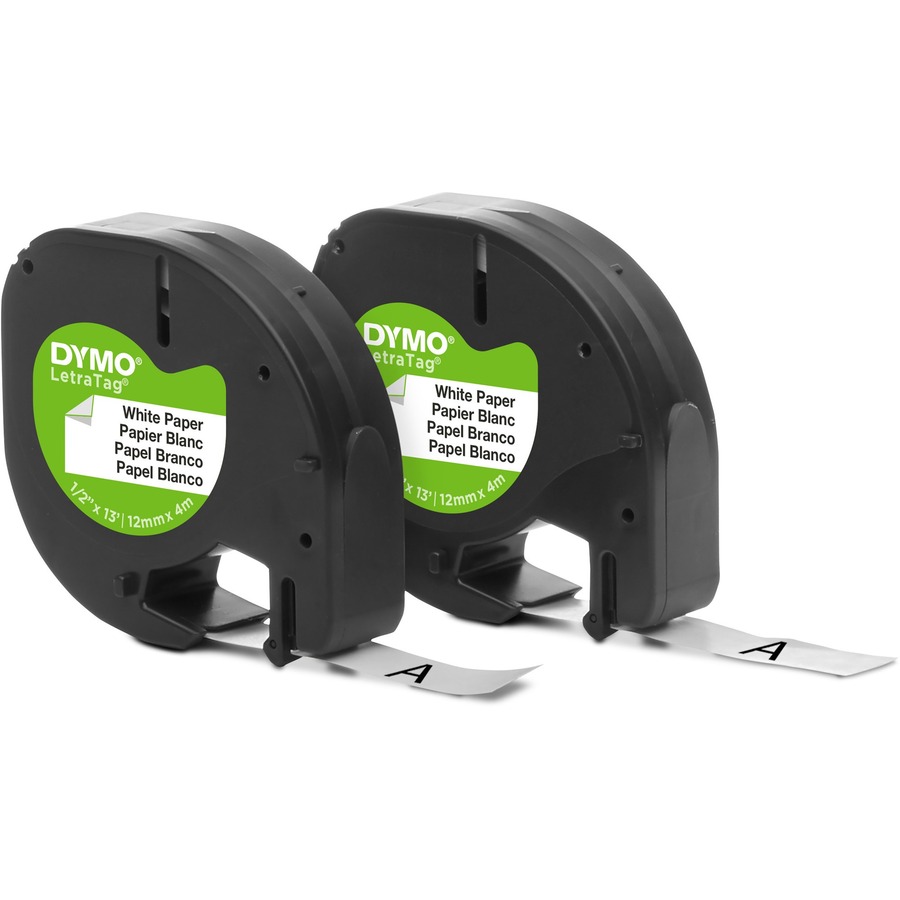 Dymo LetraTag Electronic Labelmaker Tape - 0.50" Width - Direct Thermal