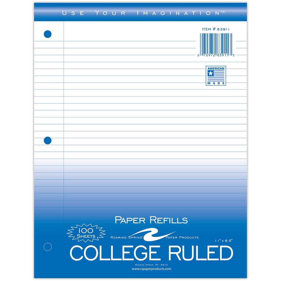 Picture of Roaring Spring College Ruled Loose Leaf Filler Paper