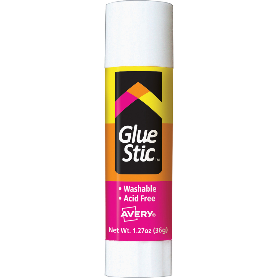 Avery Glue Stick White, Washable, Nontoxic, 1.27 oz. Permanent Glue Stic,  6pk (98073),Clear