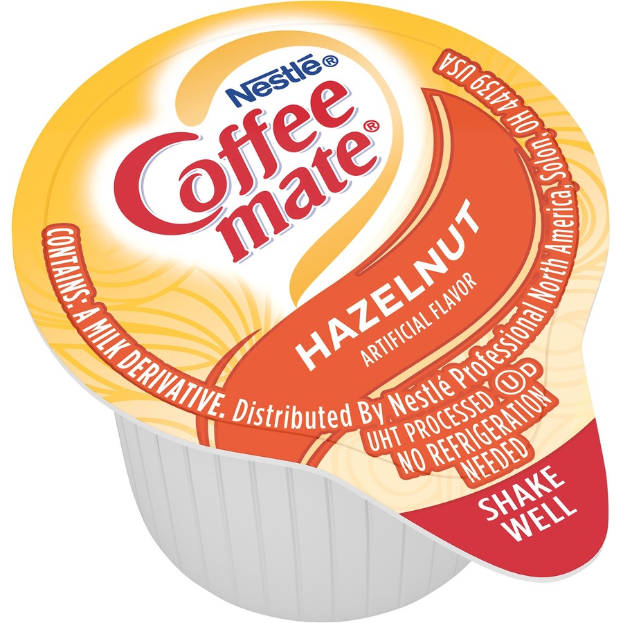 Coffee mate Liquid Creamer Tub Singles, Gluten-Free - Hazelnut Flavor - 0.38 fl oz (11 mL) - 180/Carton - 180 Serving