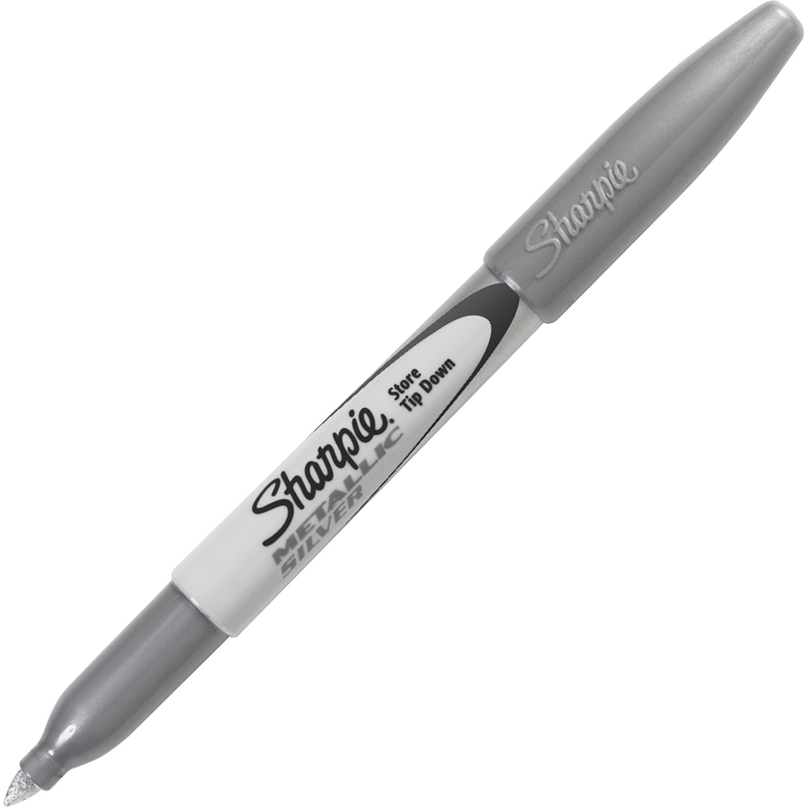 Sharpie 39108PP Fine Point Metallic Silver Permanent Marker, 1 Blister Pack  with 2 Markers each (Packaging May vary) 2-Pack